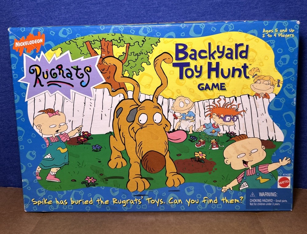 Vintage 1997 Nickelodeon Rugrats Back Yard Toy Hunt Board Game