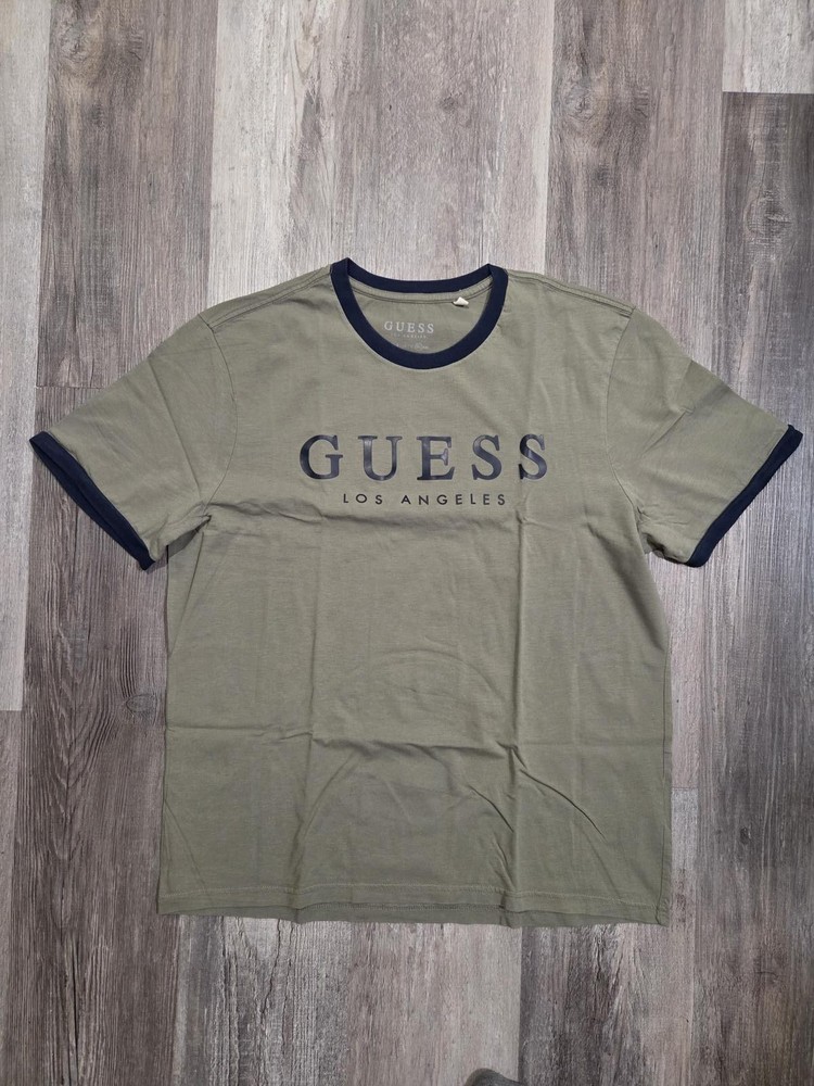 Blue Green Guess Los Angeles Short Sleeve T Shirt Men's XL