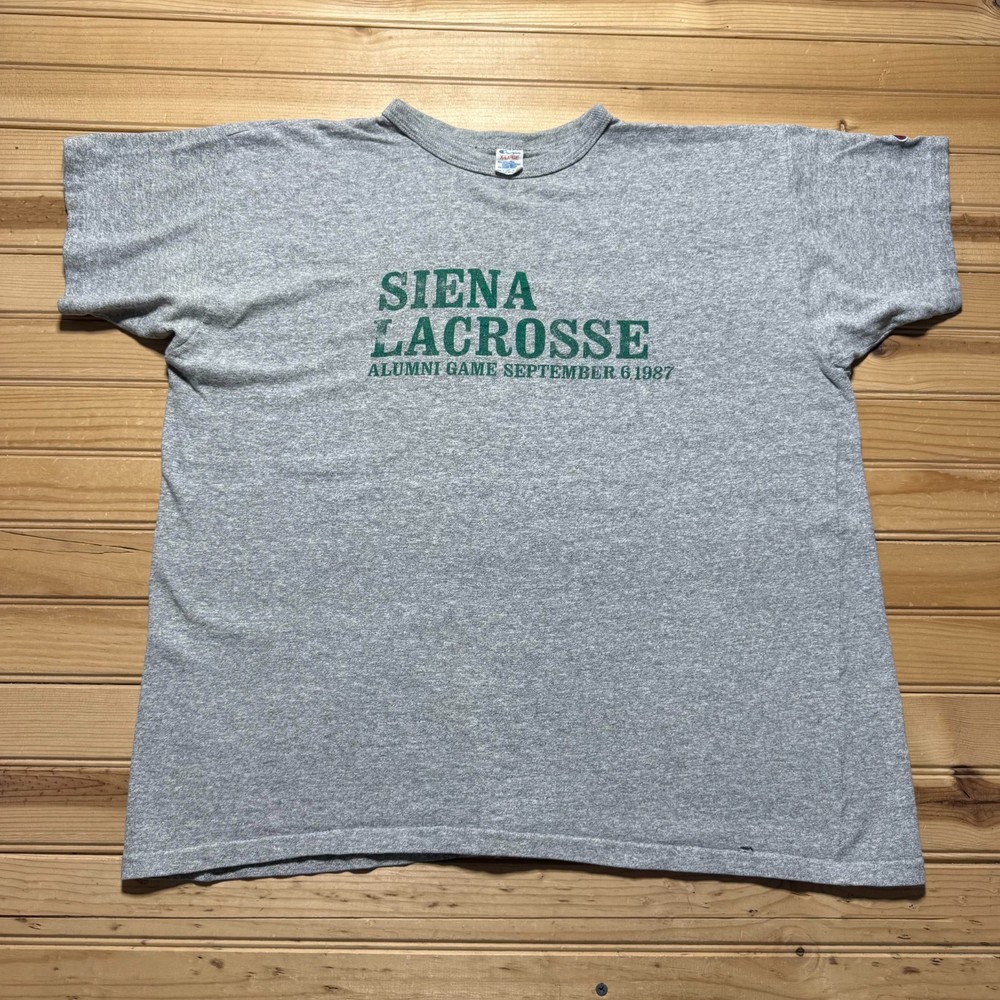 Vintage 1987 Siena Lacrosse Alumni Game College Sports Graphic T-Shirt USA - XL