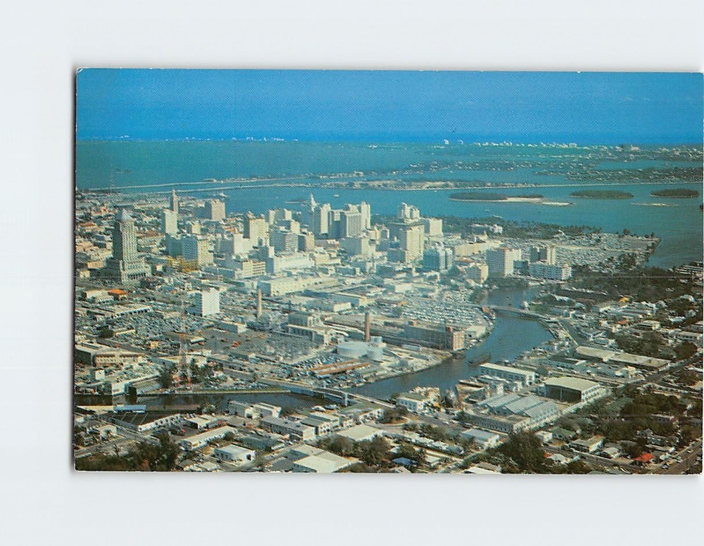 Postcard Aerial View of Downtown Miami Florida USA