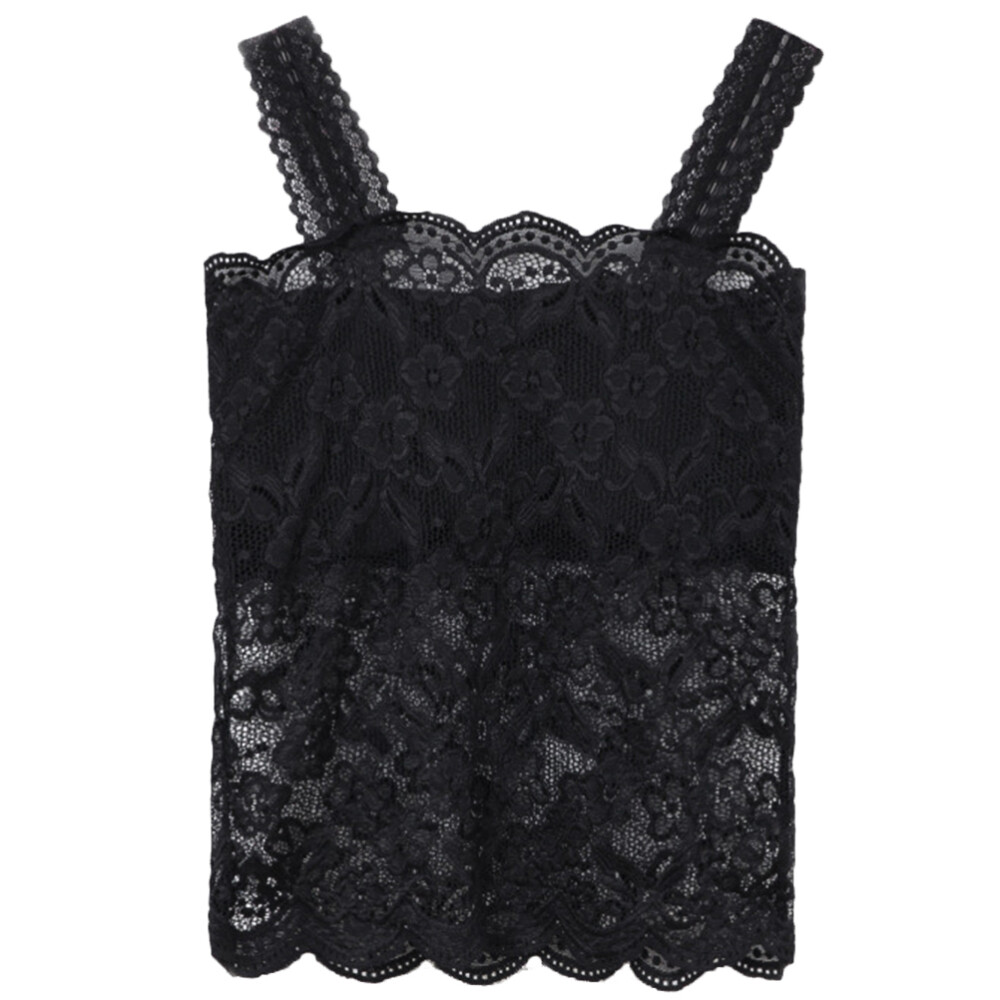 Tops Bra Lace Strap Tops Plain Spaghetti Strap Thin Bandeau Tubes Lace Crop Tops