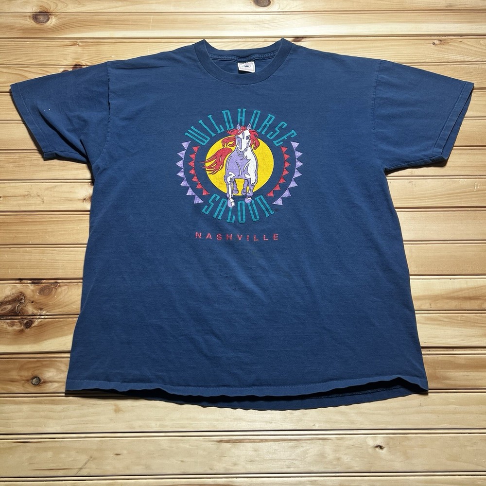 Vintage 90s Wild Horse Saloon Nashville Tennessee Bar Shirt Size XL