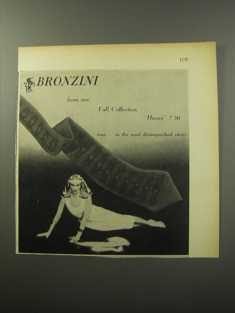 1955 Bronzini Hesire tie Advertisement - from our Fall Collection