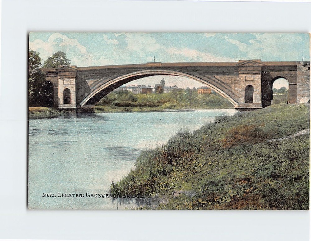 Postcard Grosvenor Bridge Chester England
