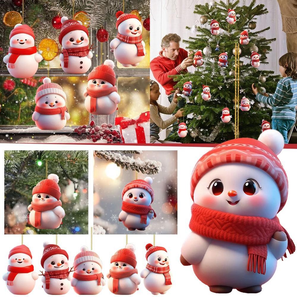 2D Christmas Snowman Decorative Ornament Christmas Character Pendant Decoration`