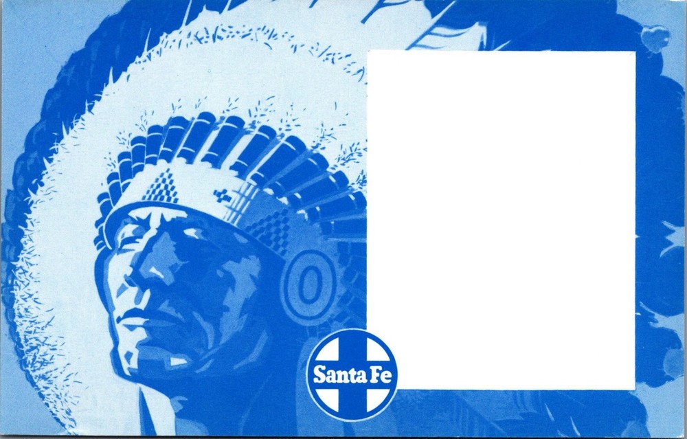 Santa Fe Railway Amateur Radio Club QSL Card Native American Chief