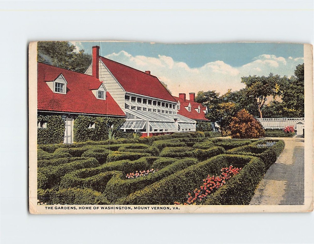 Postcard The Gardens Home Of Washington Mount Vernon Virginia