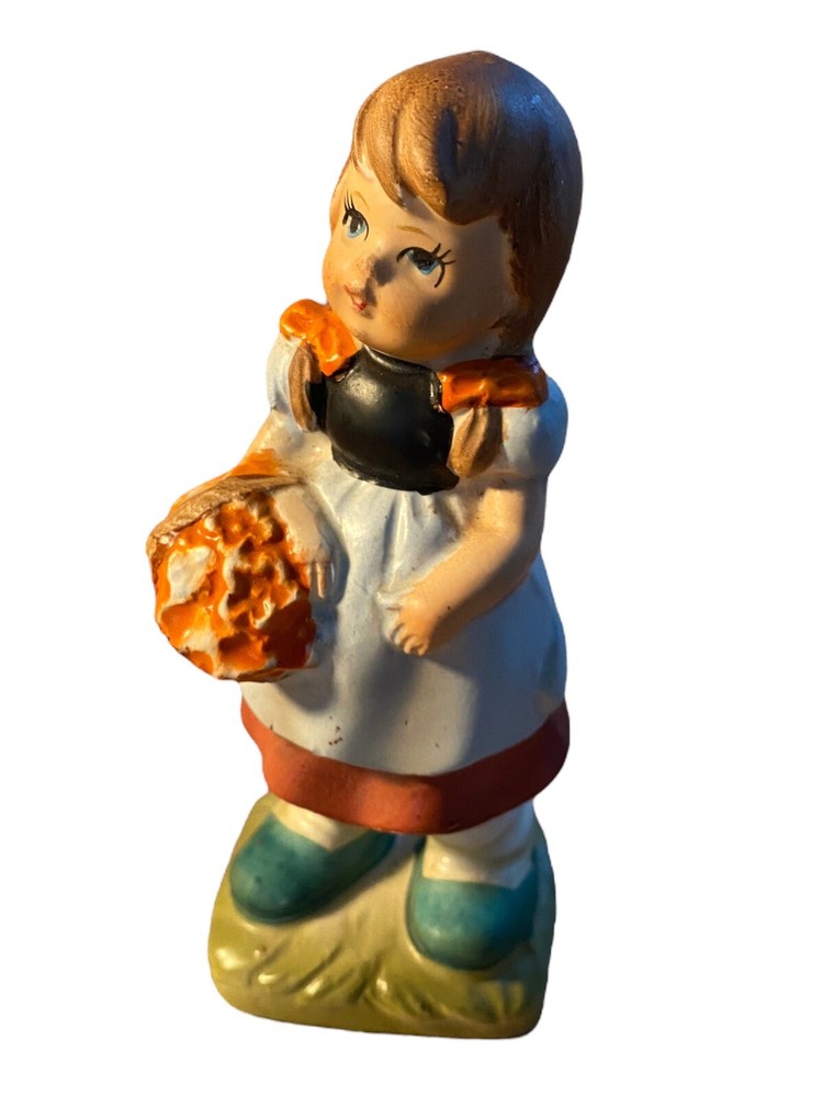Napcoware Japan Porcelain Figurine 1950s Napco Ware Girl With Basket