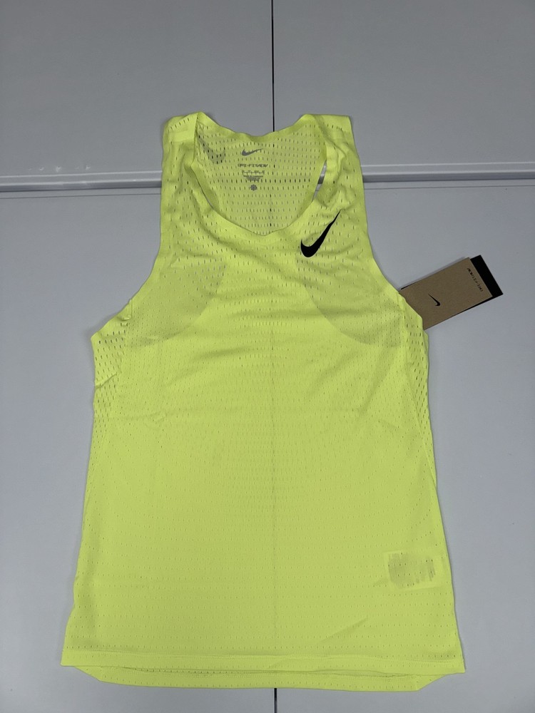 Nike AeroSwift Men's Dri-FIT ADV Running Singlet Lemon Twist FN4231-736 Pick Siz