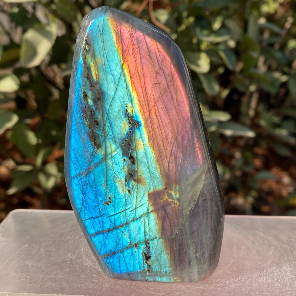 258g Natural Flashy Rainbow Labradorite Freeform Crystal Quartz Healing Reiki