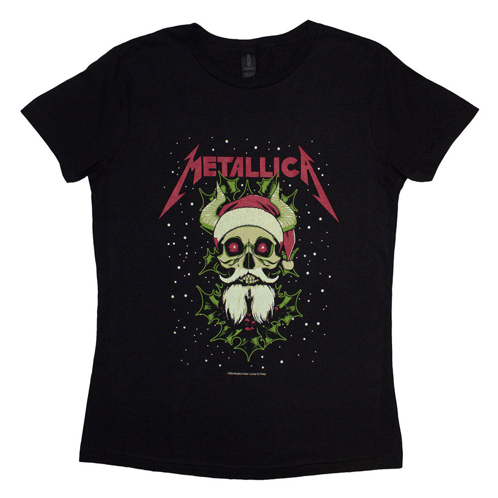 Metallica Santa Horns Skinny Fit T Shirt