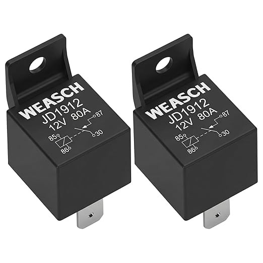 2-Pack Waterproof 12V 80A 4 Pin SPST Automotive Relay for Car Boat Truck Tractor