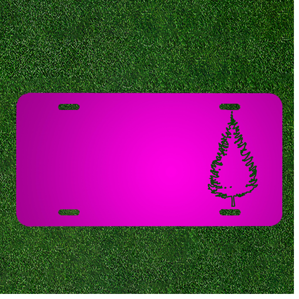 Custom Personalized Car License Plate With Add Names To Fir Tree Conifer Tree