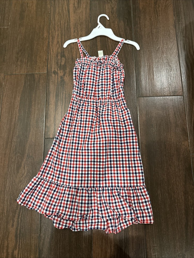 Oshkosh B'Gosh Red Navy Gingham Dress Size 7￼