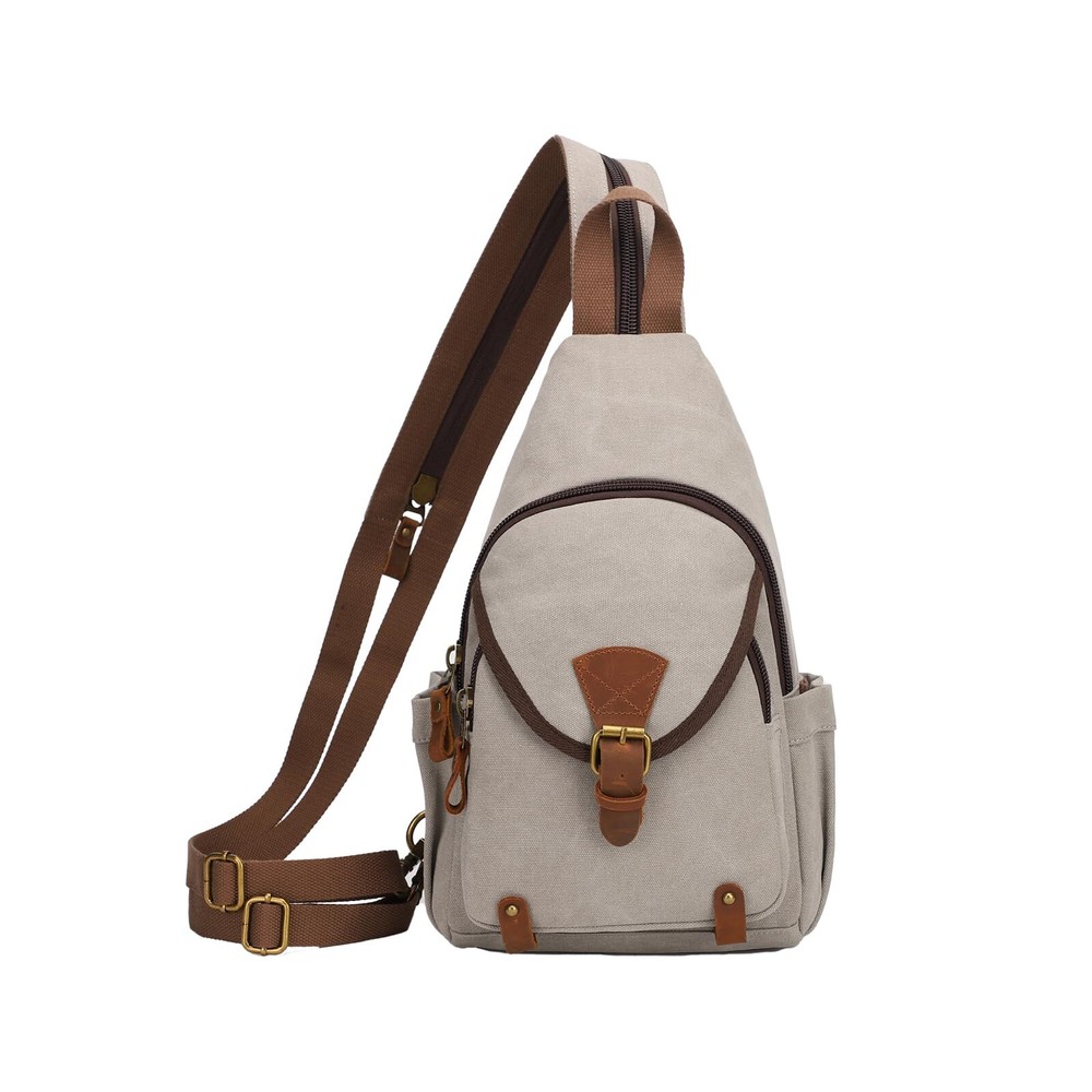 Canvas Crossbody Sling Backpack – Convertible Casual Chest Daypack  