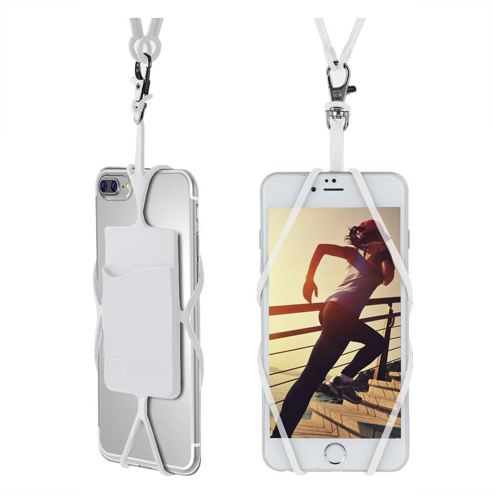 Gear Beast Cell Phone Lanyard Universal Neck Phone Holder W/Card Pocket Clear