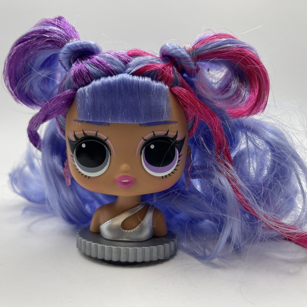 LOL Surprise Doll Head with Purple Hair for Swapping