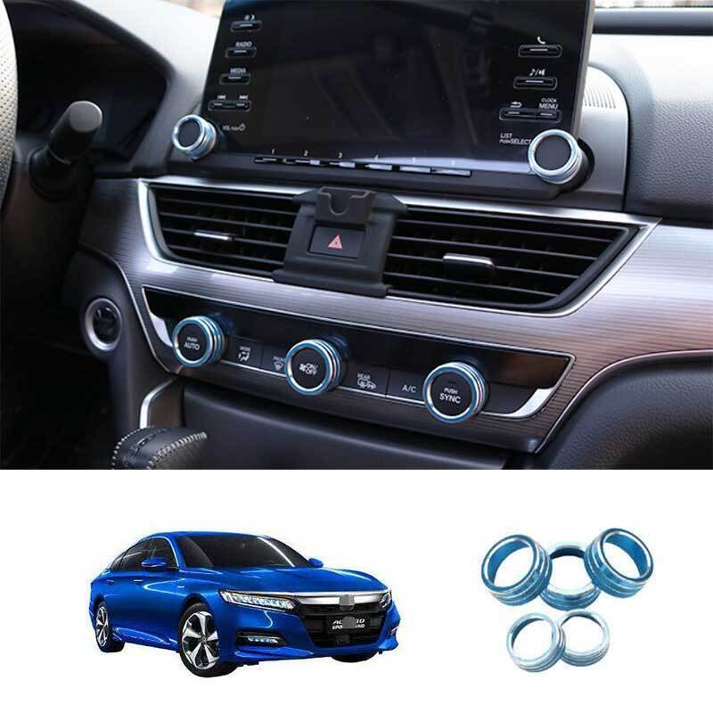 For Honda Accord 2018-2022 Blue Aluminum Central Console AC Switch Button Trims