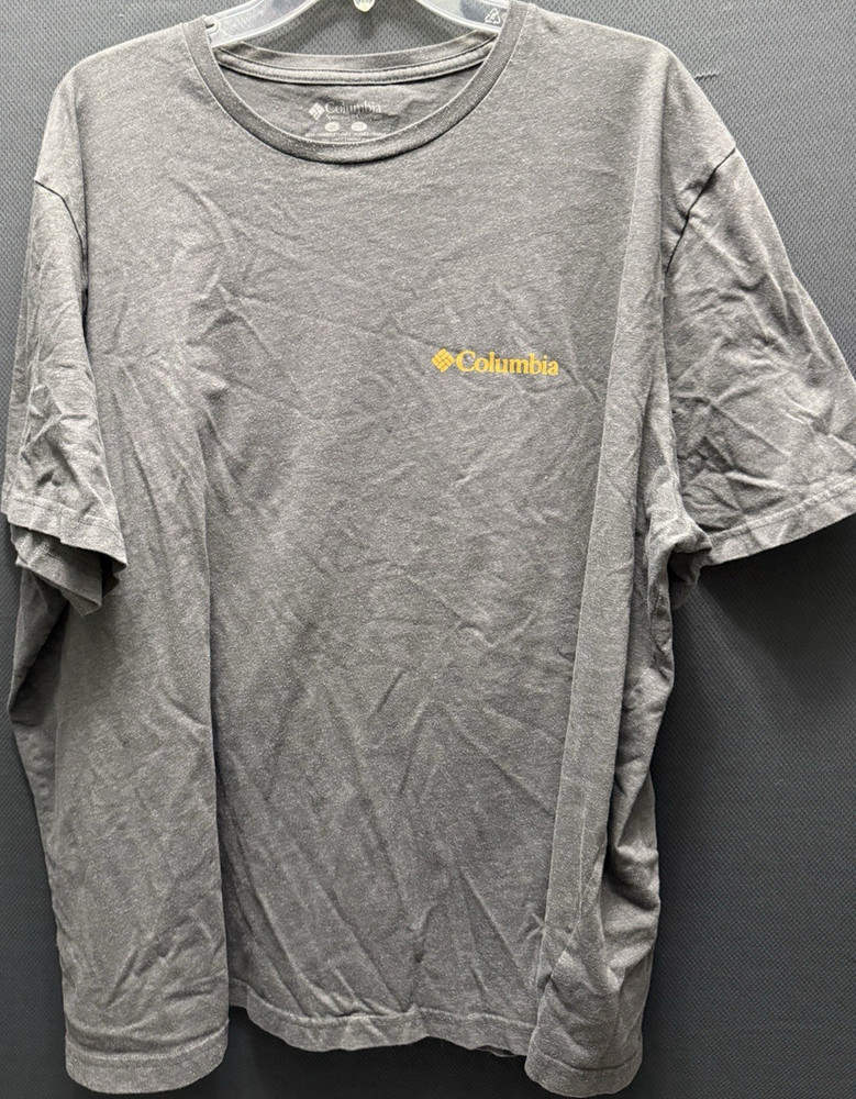 Columbia Men's 2X Gray Graphic Logo Crew Neck Short Sleeve Cotton Knit Tee