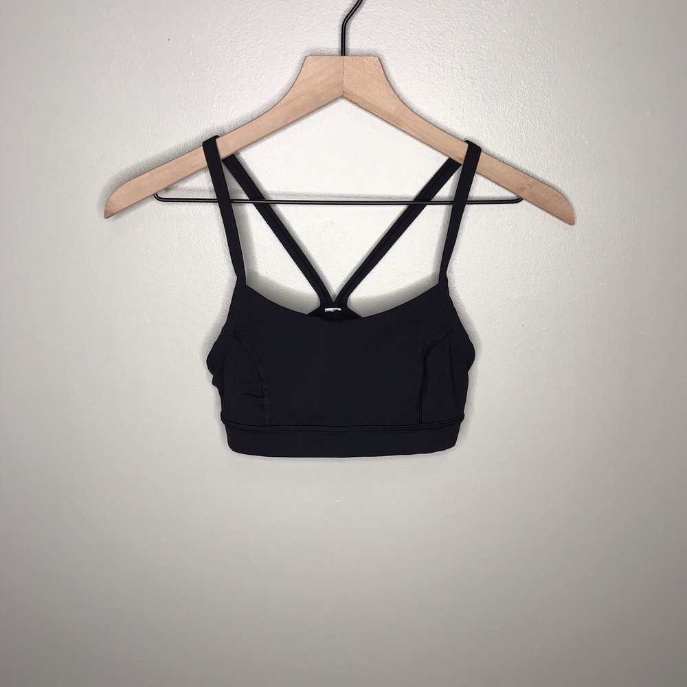 Lululemon Athletica Energy Bra Black Strappy Crossback Sports Bra Size 4