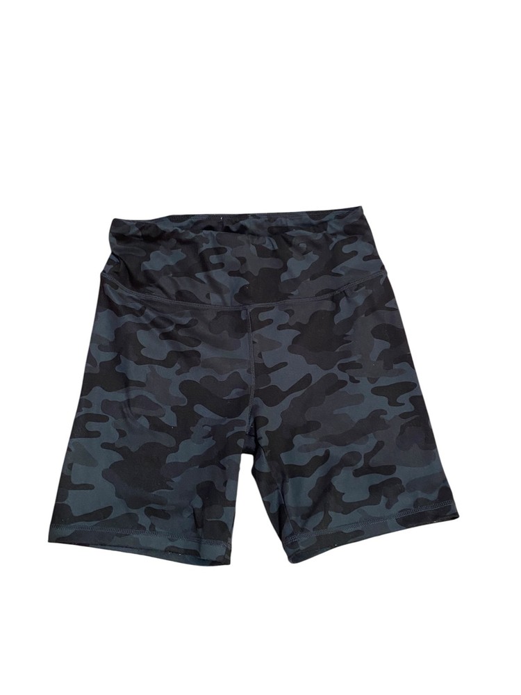 Jockey Women's Bike Shorts Medium Black Gray Camo Stretch Athletic Compression A