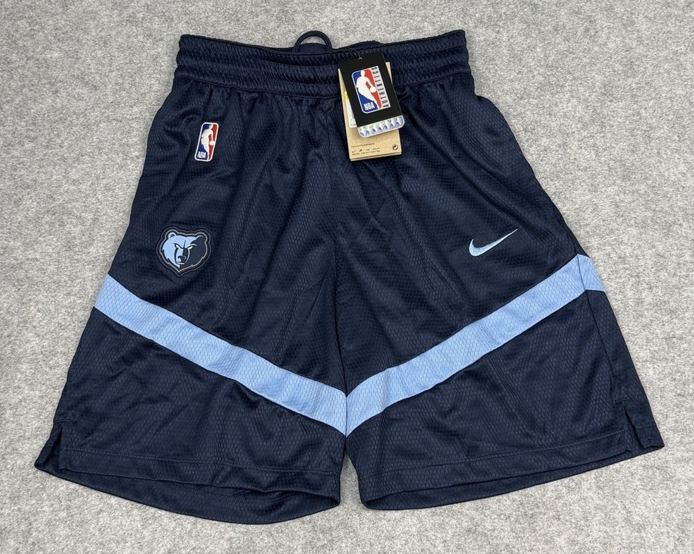 Nike NBA Memphis Grizzlies Shorts Mens Small Blue Swoosh Dri-Fit Practice NWT