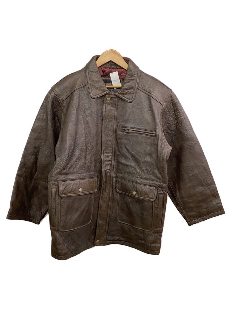 Leather Jacket Blouson/L/Sheep Leather/Brw/Plain 3502