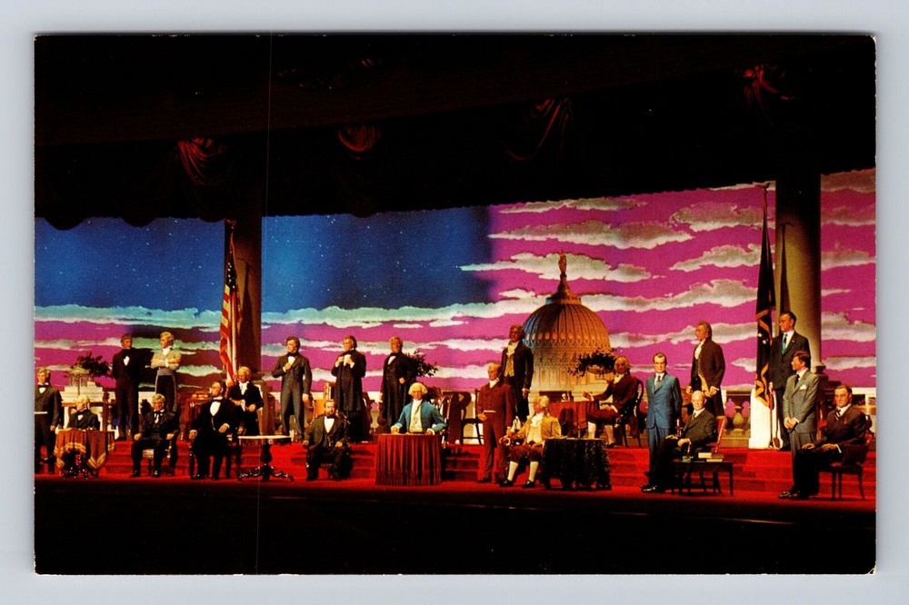 Vintage Disney World Hall of Presidents Orlando Florida Souvenir Postcard