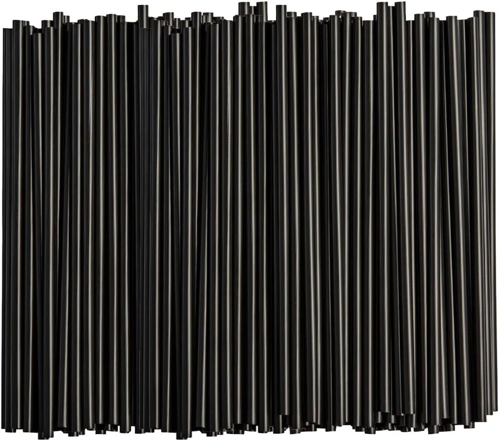 250 Black Cocktail Straws - 7.75