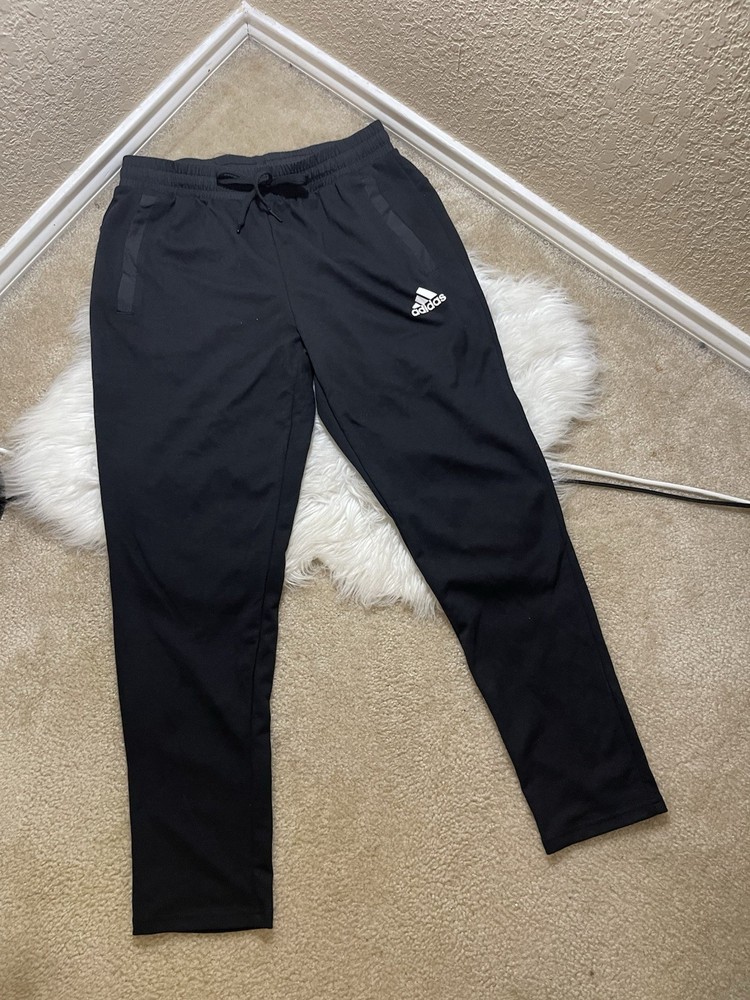 NEW Adidas Men’s Black Jogger Sweatpants NWT Size Large Drawstring Elastic Waist
