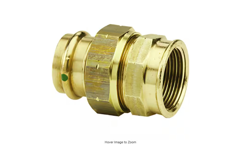 Viega ProPress 3/4 in. Press x 3/4 in. FPT Zero-Lead Bronze Union.