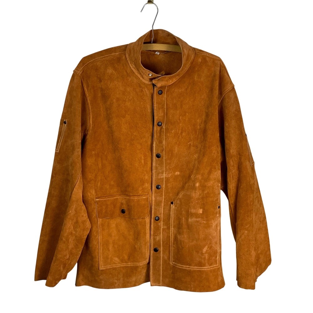 Welding Jacket Suede Leather Orange Mens Size L