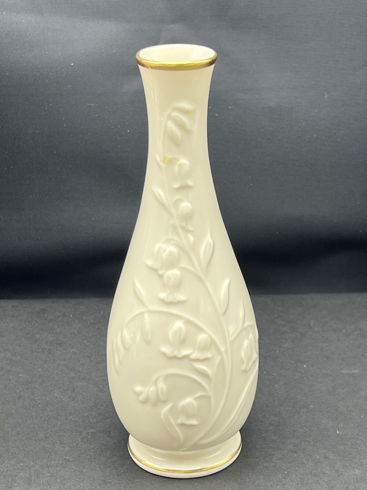 Vintage Lenox Small Bud Flower Vase Bluebells with Gold Trim 8 Inches Tall