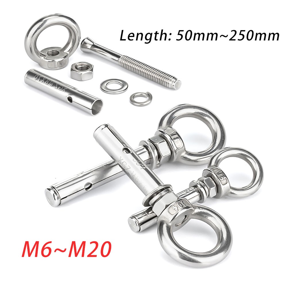 Eye Ring Expansion Bolts Wall Anchor Hanging Bolts 304 Stainless M6 M8 M10 ~ M20