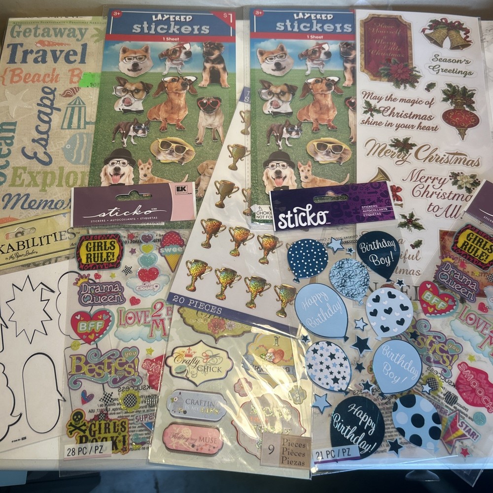 Huge Lot Of NEW Scrapbooking Stickers - 50 Packs