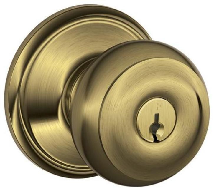 Schlage F80-GEO Georgian Storeroom Door Knob Set with Keyed Entry