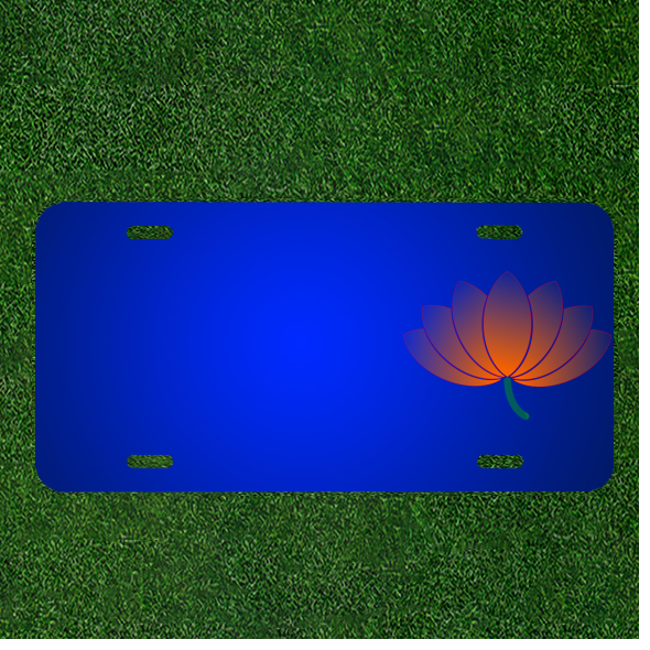 Custom Lotus Flower License Plate with Your Name - Nature Inspired