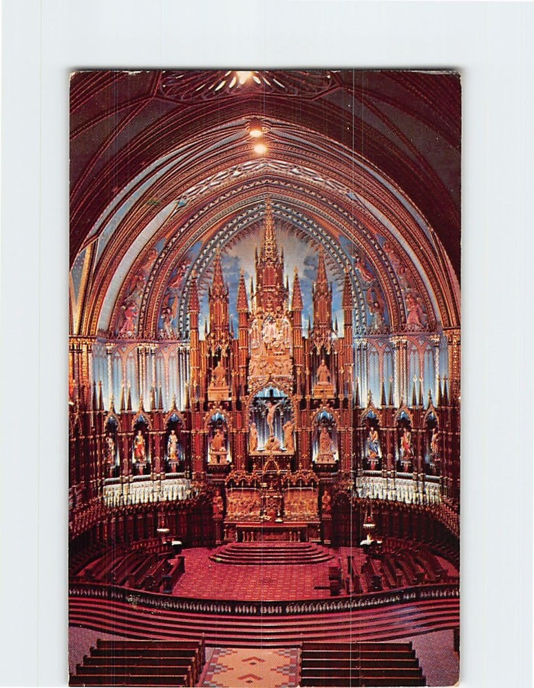 Postcard Main Altar Notre Dame Church Montreal Quebec Canada