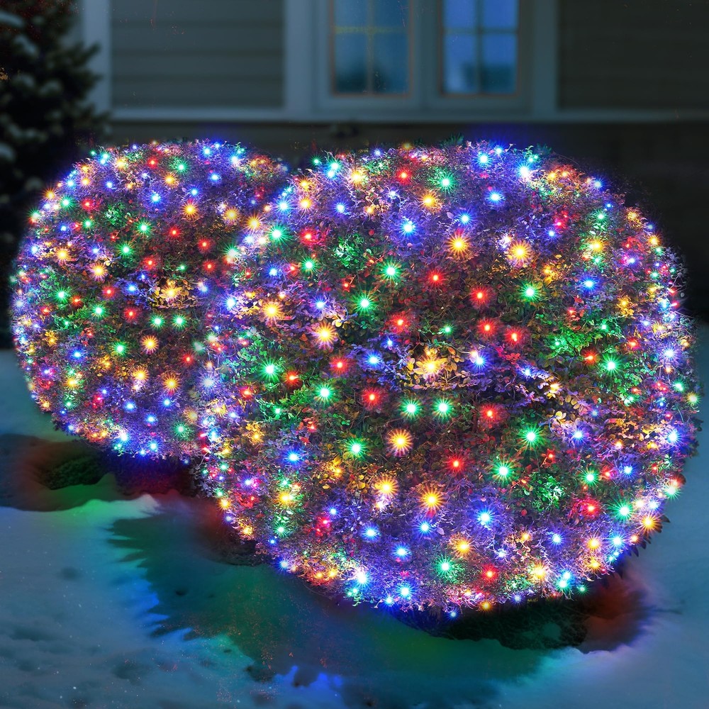 Led Multicolor Christmas Net Lights Outdoor Christmas Bushes Lights 120Led 6f...