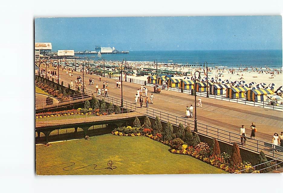 Postcard Boardwalk Beach Ocean Atlantic City New Jersey USA North America