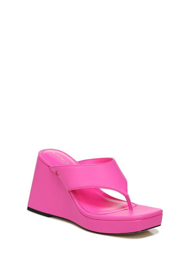 Sam Edelman Circus Womens Pink 1-Inch Platform Wedge Thong Sandals Size 8.5 M