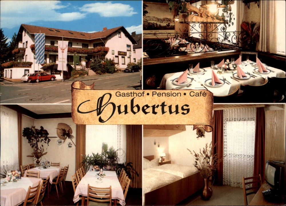 Gasthof Pension Cafe Hubertus Bad Steben Bavaria Germany vintage postcard c396