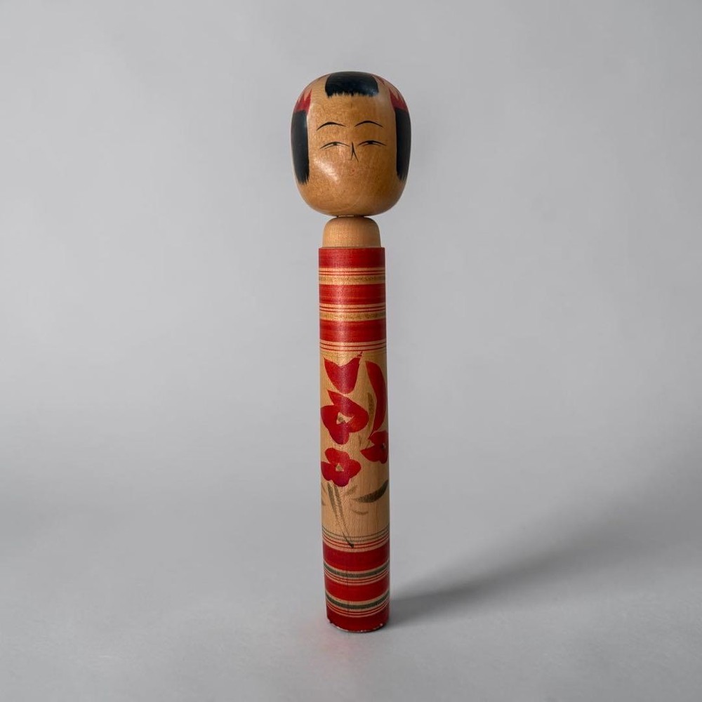 Kokeshi Doll Wooden 21cm Japanese Traditional Handcrafted Used