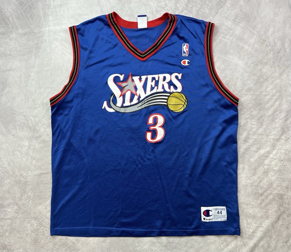 Vintage NBA CHAMPION Allen Iverson SIXERS Philadelphia 76ers Jersey Size 44