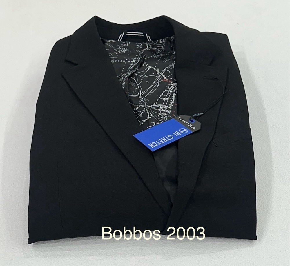 Nautica Men's Modern-Fit Bi-Stretch Suit Jacket, Black/Noire, Size 40R