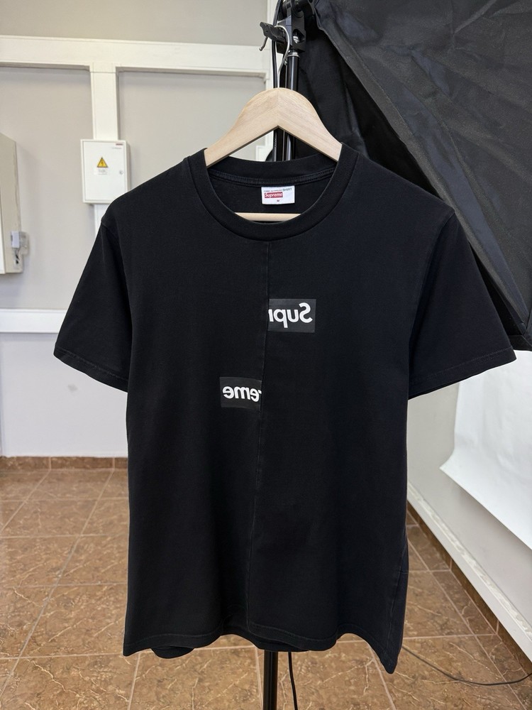 Supreme Comme Des Garçons SHIRT Split Box Logo Tee Size M Color Black