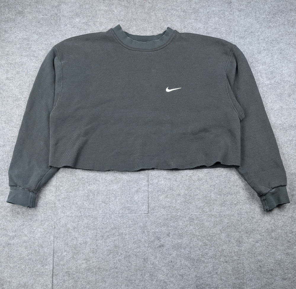 Vintage Nike Sweatshirt Womens Large USA Made Cropped Pullover Athleisure 90s