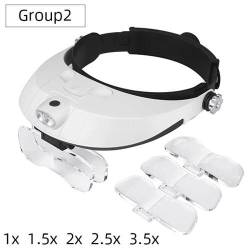 LED Headband Magnifier with Lights for Jewelry Watch Repair Work