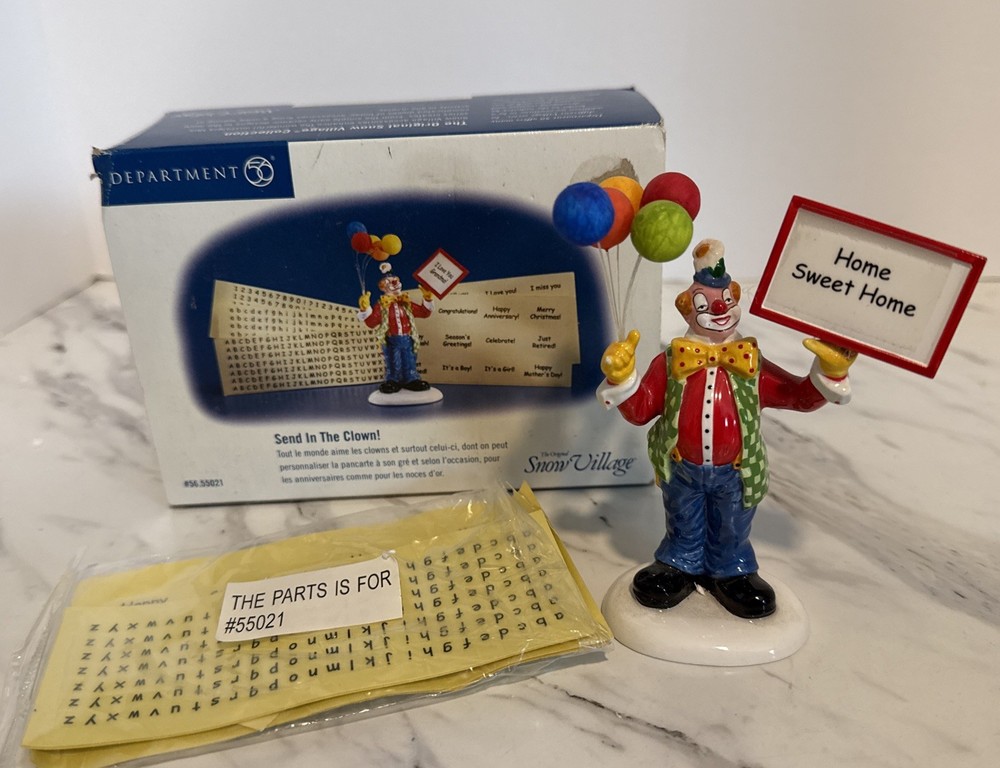 Dept 56 Original Snow Village Series Send In The Clown 55021 Accessory w/Box