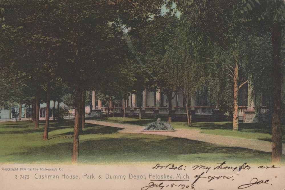 Petoskey MI Michigan ~ Cushman house Park & Dummy Depot 1906 APO Shanghai China
